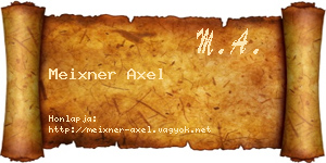 Meixner Axel névjegykártya